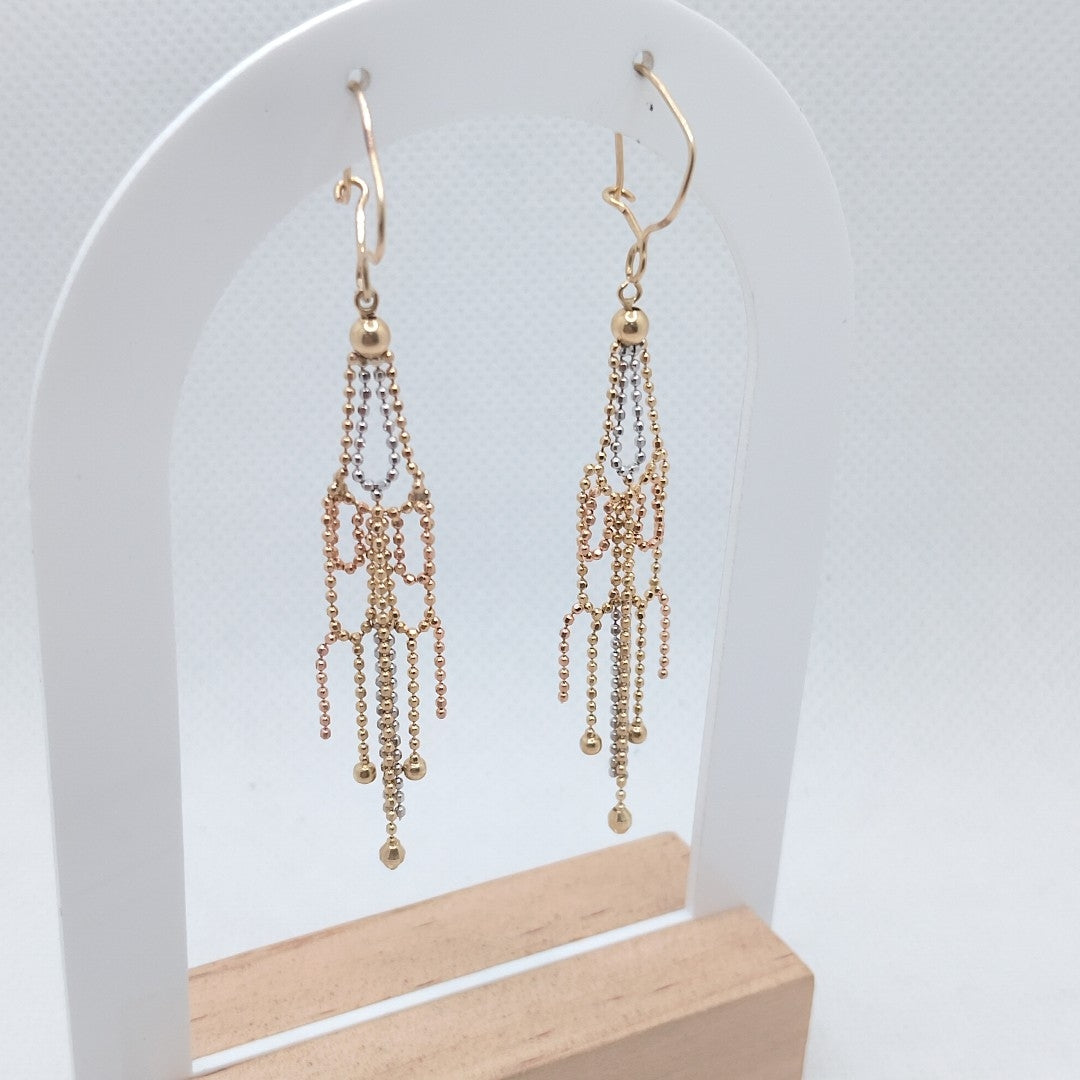 ARETES PAR ORO COMBINADO 14 K 2.3 GRMS (SEMINUEVO)