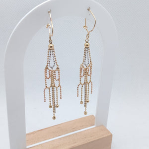 ARETES PAR ORO COMBINADO 14 K 2.3 GRMS (SEMINUEVO)
