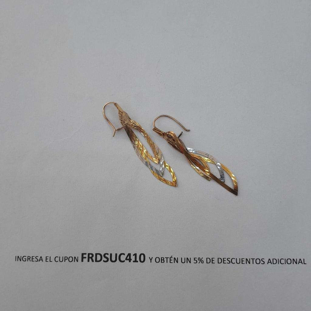 ARRACADAS PAR ORO COMBINADO 10 K 3.5 GRMS (SEMINUEVO)