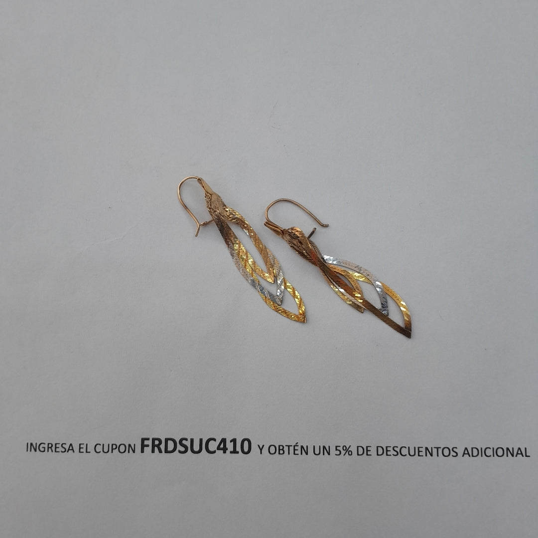 ARRACADAS PAR ORO COMBINADO 10 K 3.5 GRMS (SEMINUEVO)