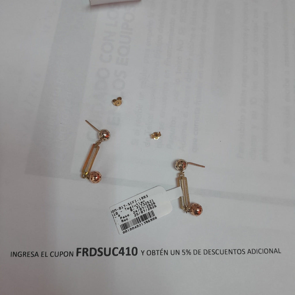 BROQUELES PAR ORO COMBINADO 10 K 2.8 GRMS (SEMINUEVO)