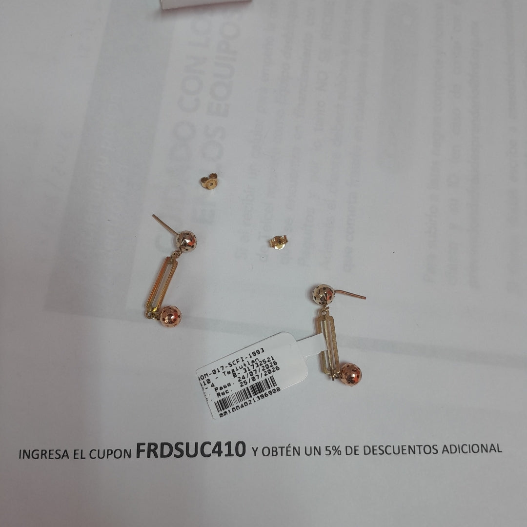 BROQUELES PAR ORO COMBINADO 10 K 2.8 GRMS (SEMINUEVO)