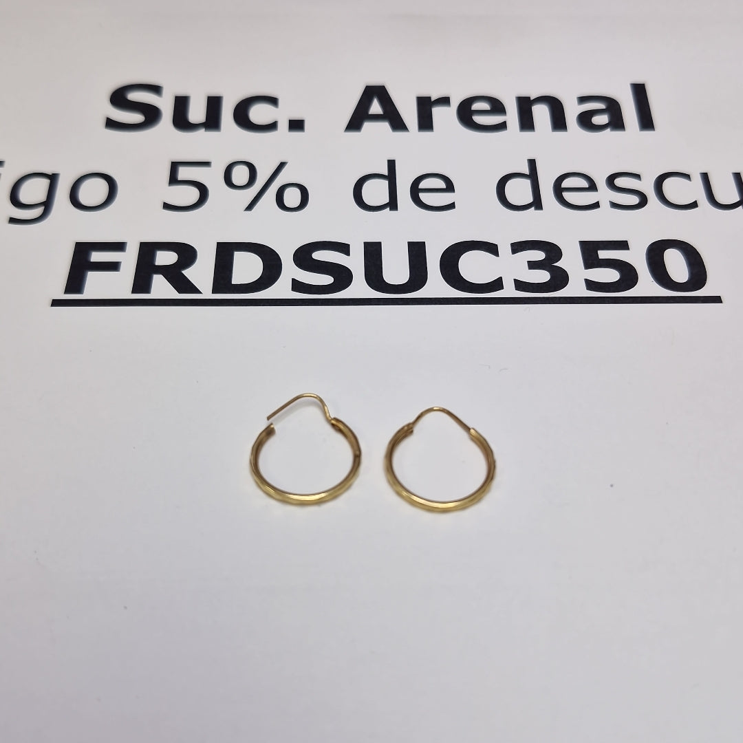 ARRACADAS PAR ORO 14 K 1,20 GRMS (SEMINUEVO)