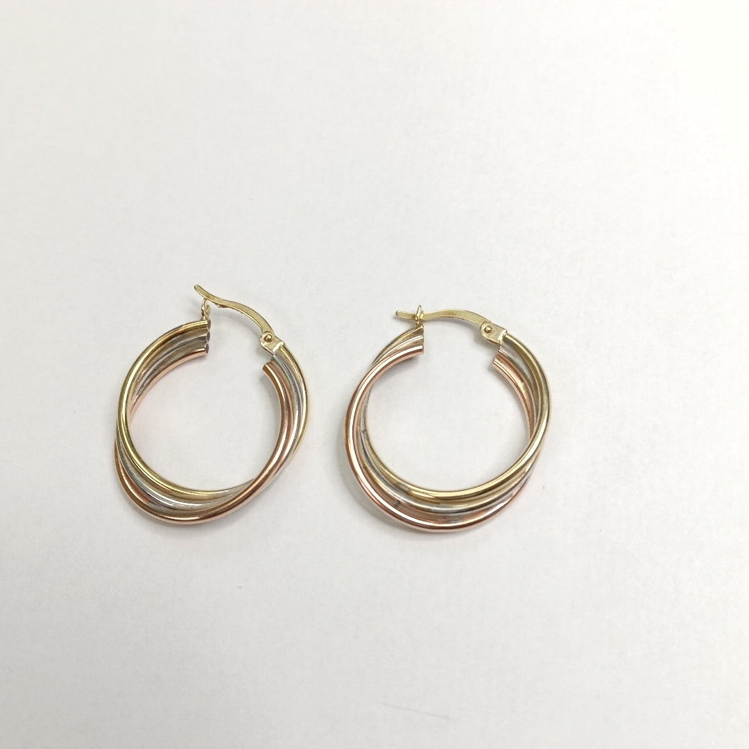 ARRACADAS PAR ORO, ORO COMBINADO 10 K 2.6 GRMS (SEMINUEVO)