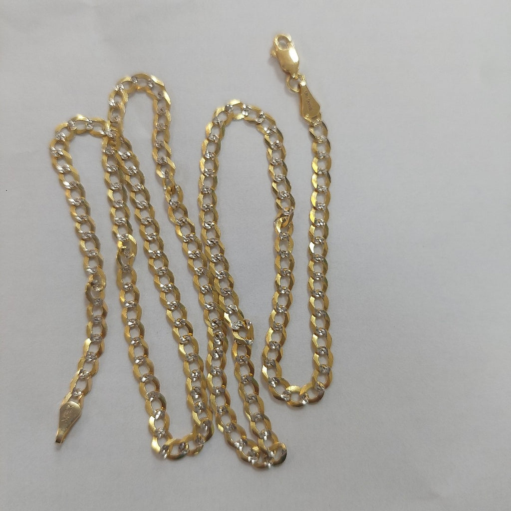 CADENAS BARBADA DIAMANTADA ORO 14K 55 CM 8.9 GR (NUEVO)