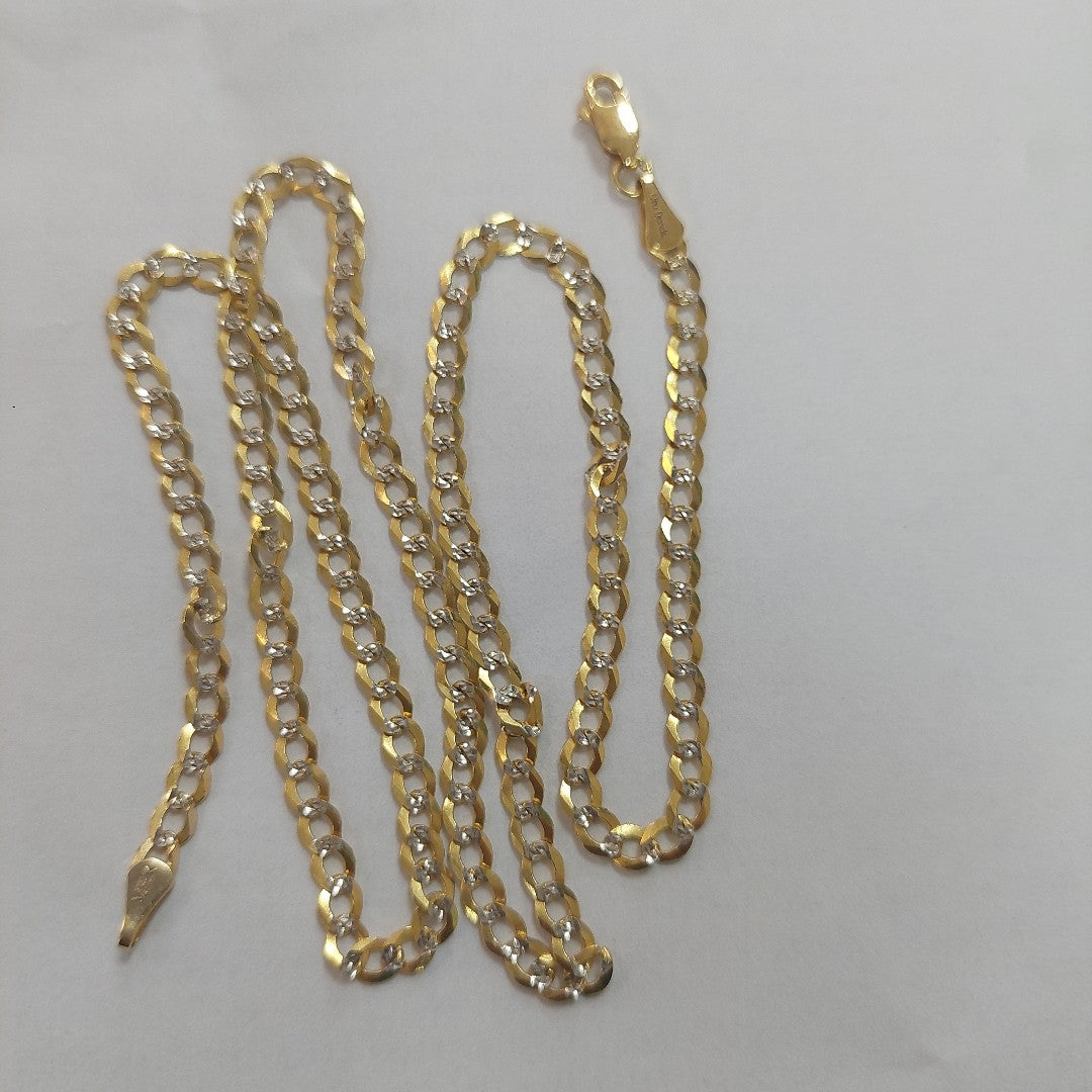 CADENAS BARBADA DIAMANTADA ORO 14K 55 CM 8.9 GR (NUEVO)