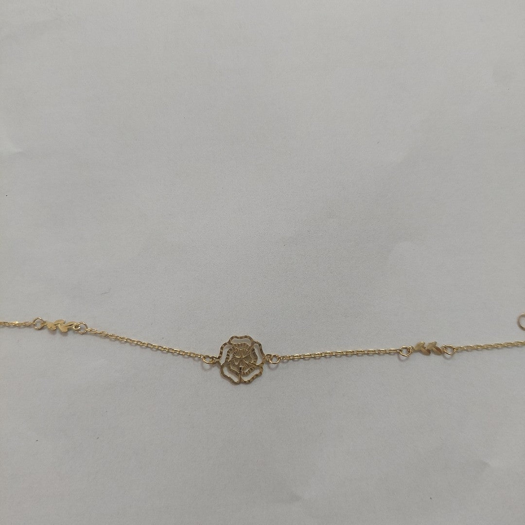 PULSERAS TEJIDO ESPECIAL C/DIJE ORO 10K 18 CM 0.8 GR (NUEVO)