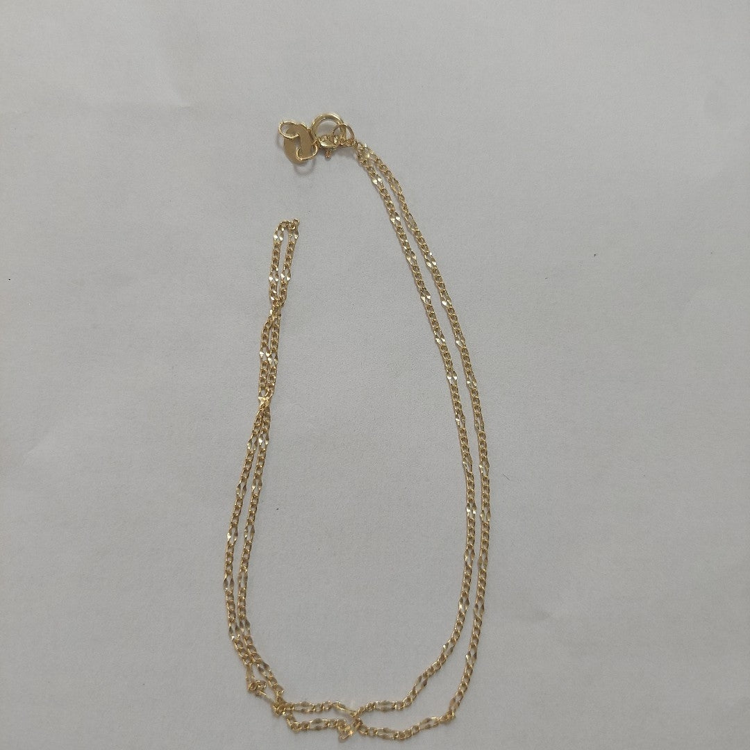 CADENAS TEJIDO FIGARO ORO 10K 40 A 45 CM 1 GR (NUEVO)