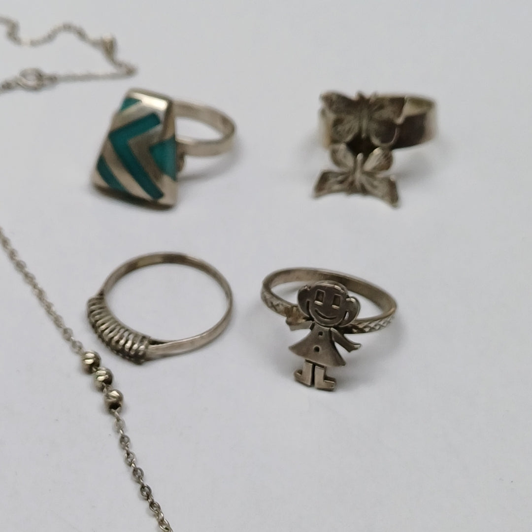 ANILLITO, DIJE, GARGANTILLA PLATA 17.7 GRMS (SEMINUEVO)