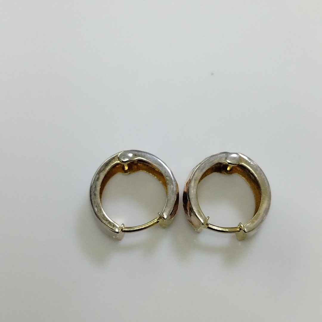 ARRACADAS PAR ORO,ORO COMBINADO,RODIADO 14 K 1,60 GRMS (SEMINUEVO)
