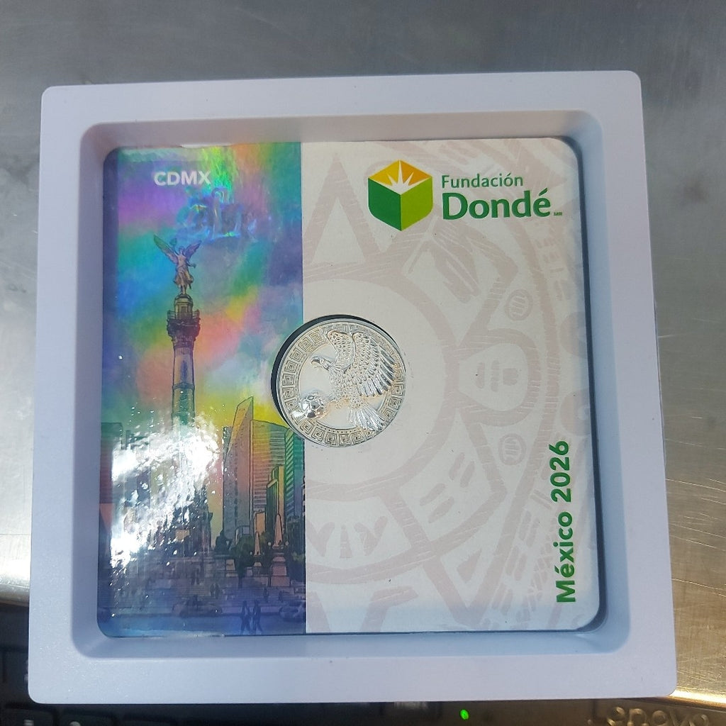 MEDALLA CONMEMORATIVA FRD FÚTBOL MOTIVO ÁGUILA PLATA .925 8.9 GR (NUEVO)