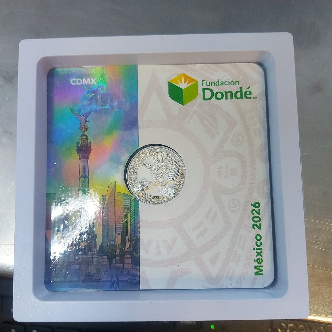 MEDALLA CONMEMORATIVA FRD FÚTBOL MOTIVO ÁGUILA PLATA .925 8.9 GR (NUEVO)
