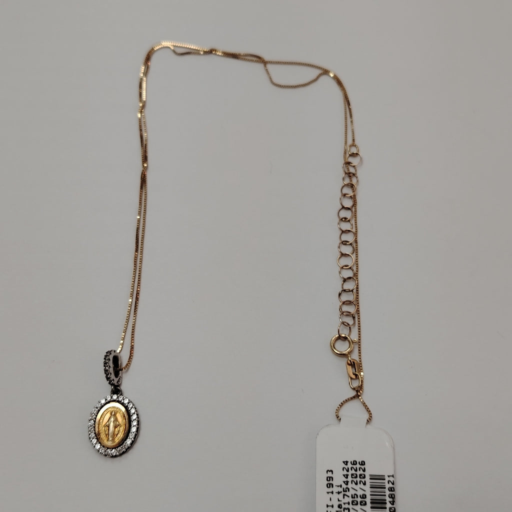 CADENA, MEDALLA RELIGIOSA ORO 14 K 2.6 GRMS (SEMINUEVO)
