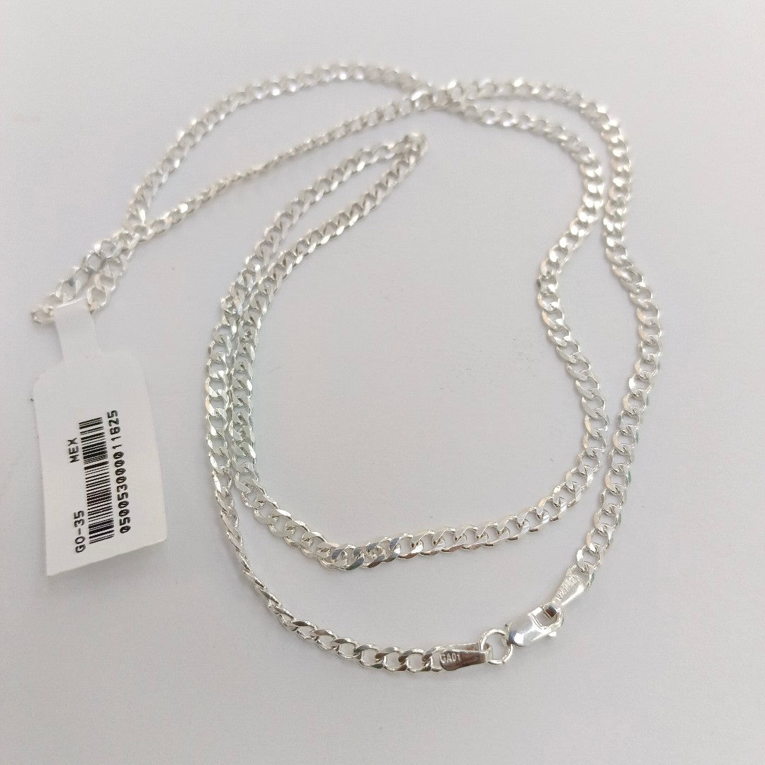 CADENA BARBADA PLATA .925 60 CM 9.32 GR (NUEVO)