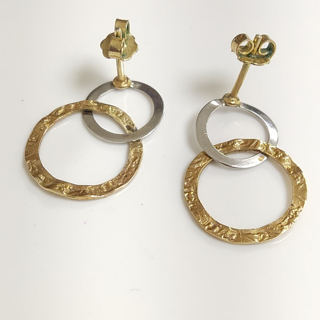 BROQUELES PAR ORO COMBINADO 14 K 1.9 GRMS (SEMINUEVO)