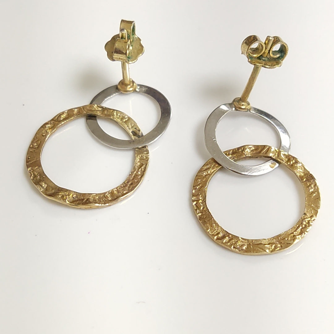 BROQUELES PAR ORO COMBINADO 14 K 1.9 GRMS (SEMINUEVO)