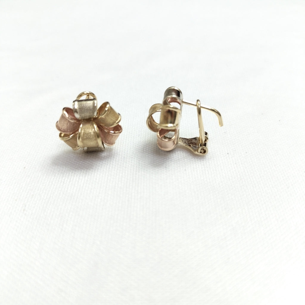 ARETES PAR ORO COMBINADO 14 K 3,40 GRMS (SEMINUEVO)