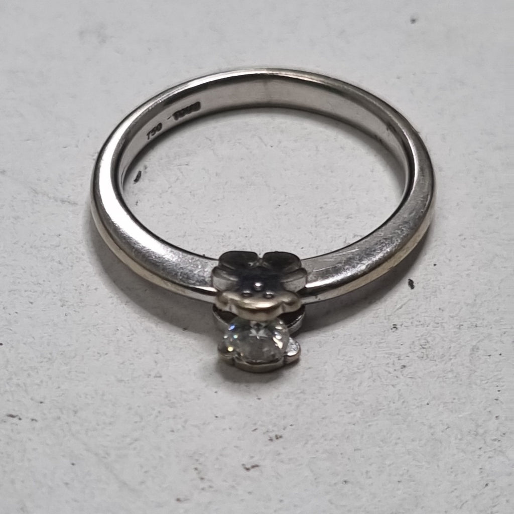 ANILLITO,SOLITARIO ORO BLANCO 18 K 3,30 GRMS (SEMINUEVO)