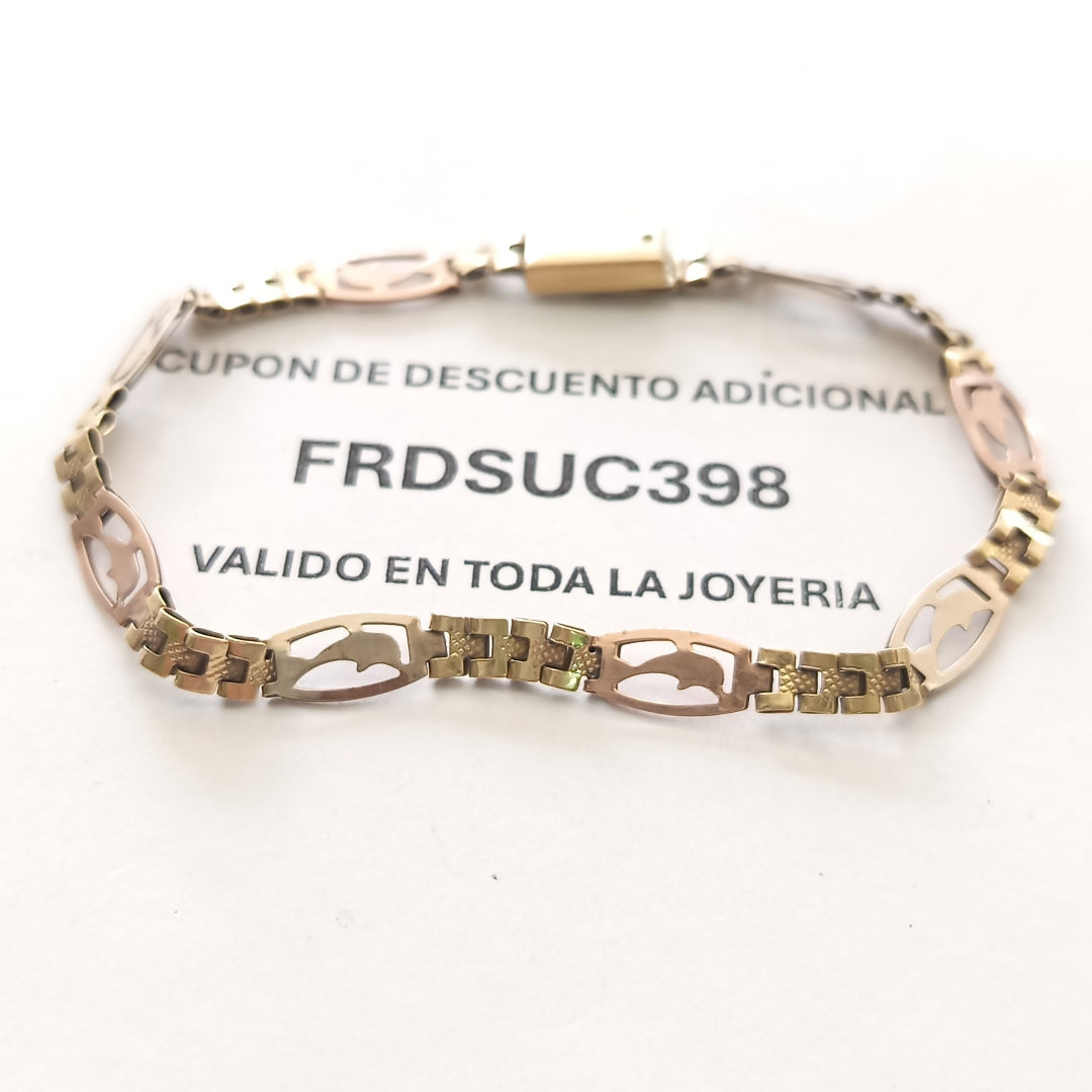 PULSERA ORO, ORO COMBINADO 10 K 4.6 GRMS (SEMINUEVO)