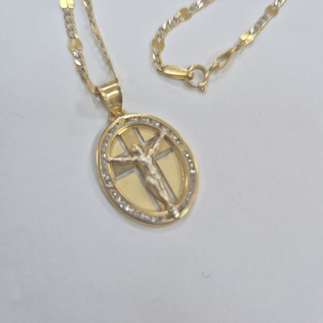 CADENA,MEDALLA RELIGIOSA ORO 14 K 4,00 GRMS (SEMINUEVO)