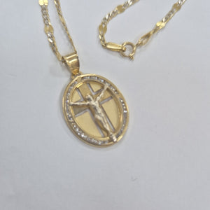 CADENA,MEDALLA RELIGIOSA ORO 14 K 4,00 GRMS (SEMINUEVO)