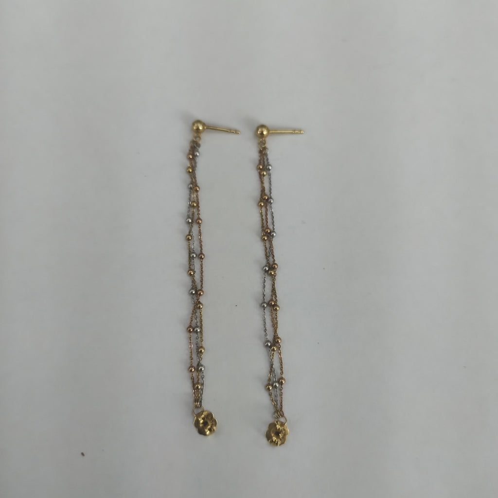 ARETES PAR ORO, ORO COMBINADO 14 K 1.7 GRMS (SEMINUEVO)
