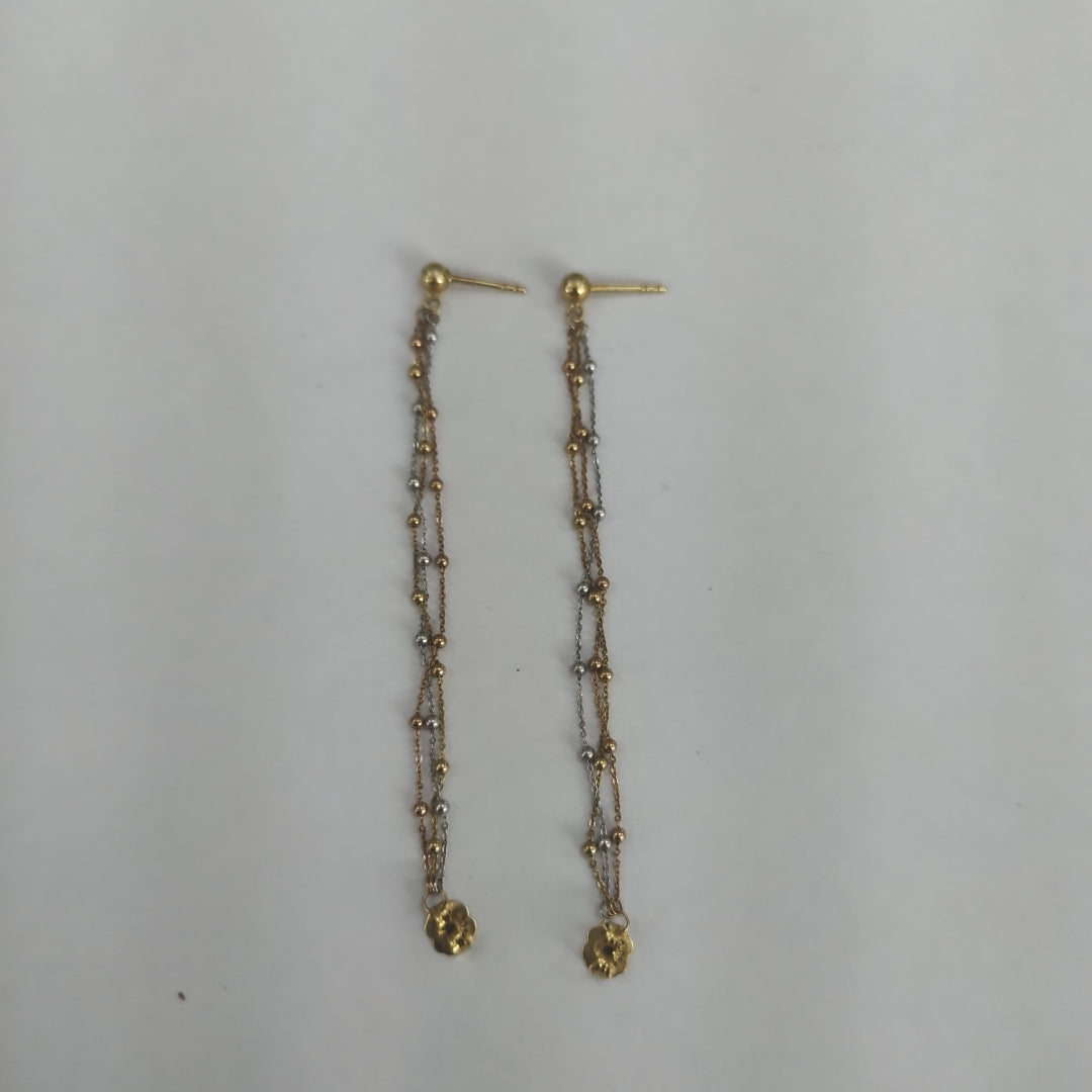 ARETES PAR ORO, ORO COMBINADO 14 K 1.7 GRMS (SEMINUEVO)