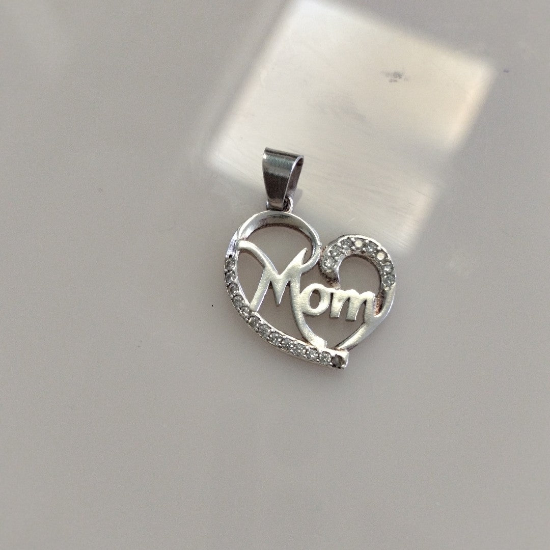 DIJE CORAZON C/CIRCONIAS PLATA .925 3.1 GR (NUEVO)