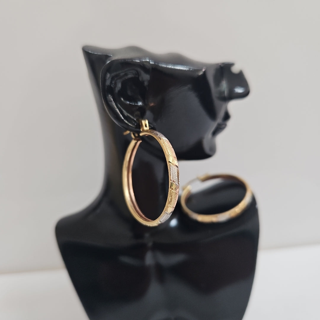 ARRACADAS PAR ORO COMBINADO 14 K 2,50 GRMS (SEMINUEVO)