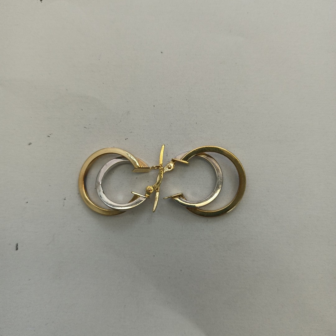 ARRACADAS PAR ORO COMBINADO 14 K 1,90 GRMS (SEMINUEVO)