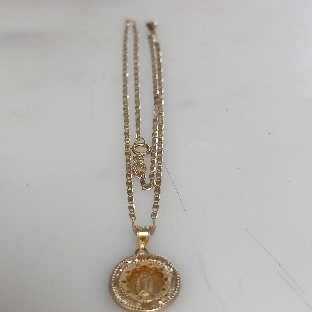 CADENA, MEDALLA RELIGIOSA ORO 10 K 2.5 GRMS (SEMINUEVO)