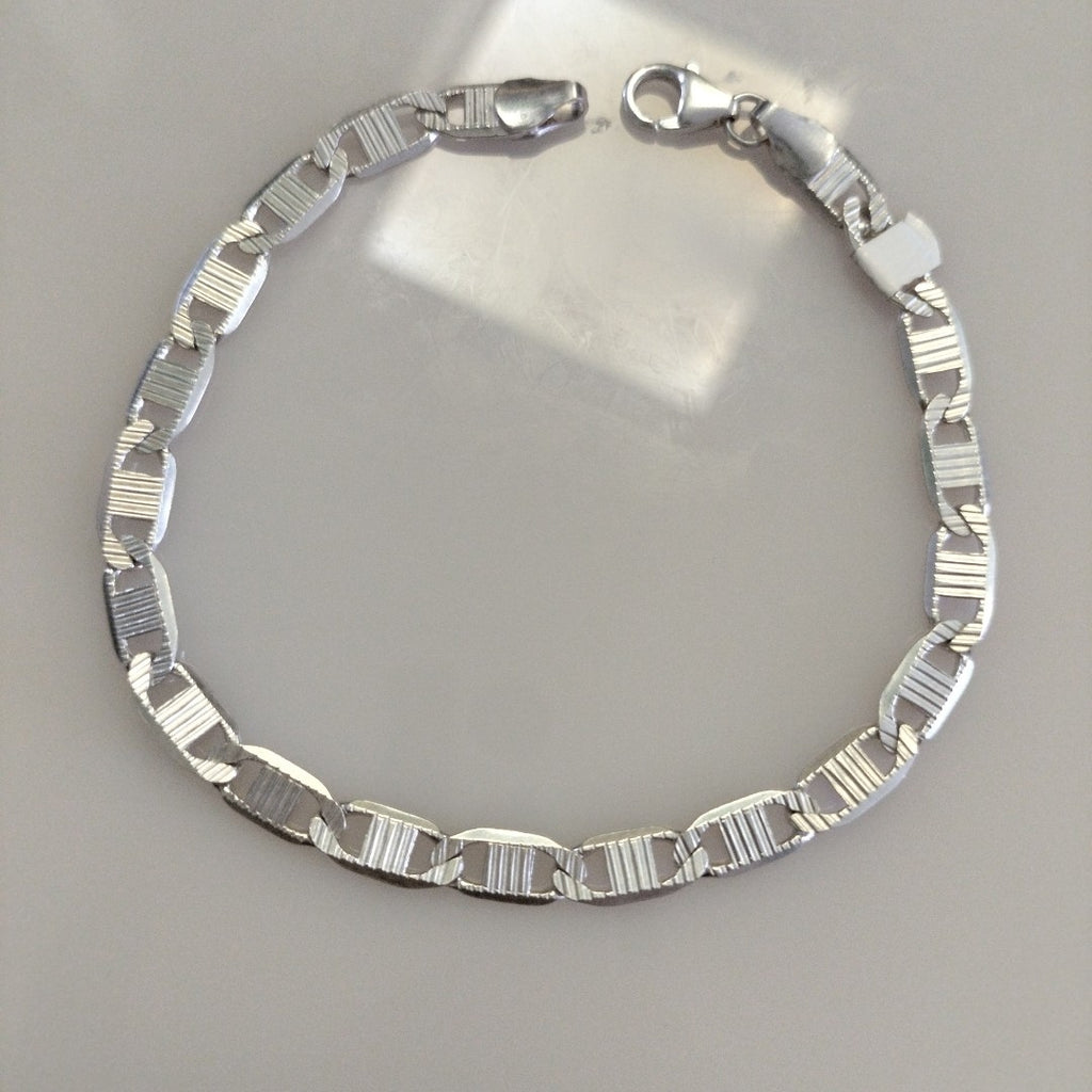 PULSERA TEJIDO ESPEJO PLATA .925 21 CM 8.1 GR (NUEVO)