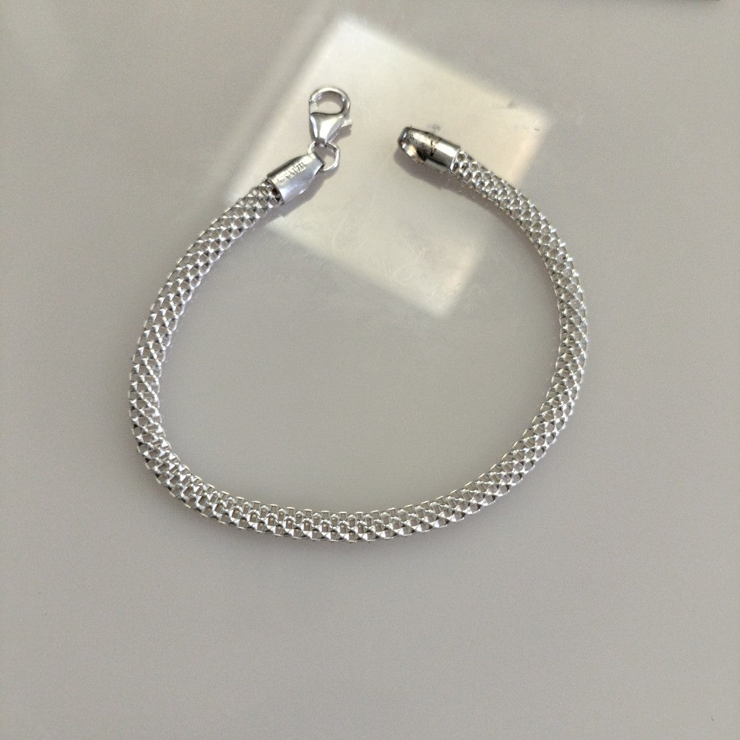 PULSERA TEJIDO ESPECIAL PLATA .925 18 CM 4.9 GR (NUEVO)