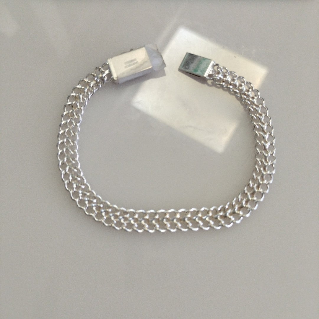PULSERA TEJIDO CHINO PLATA .925 18 CM 7.9 GR (NUEVO)