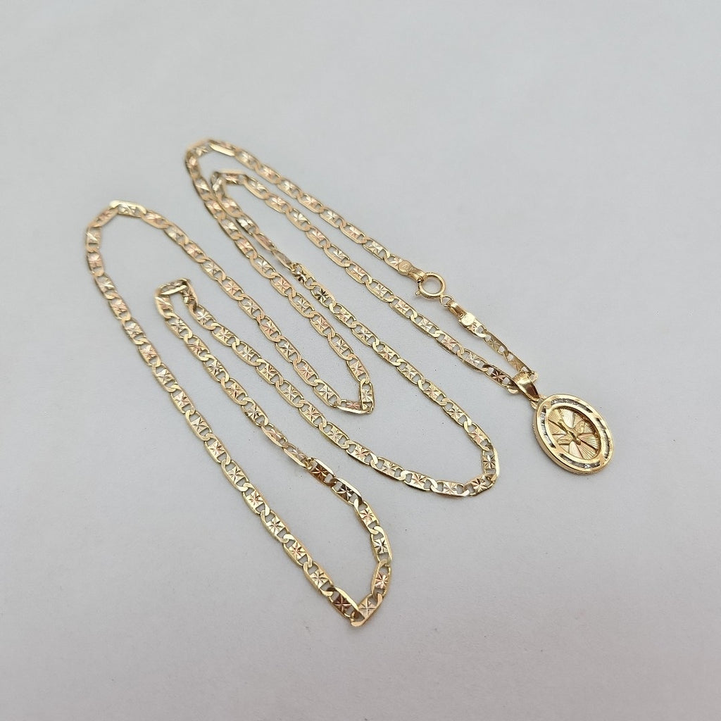 CADENA, DIJE ORO, ORO COMBINADO 14 K 7 GRMS (SEMINUEVO)