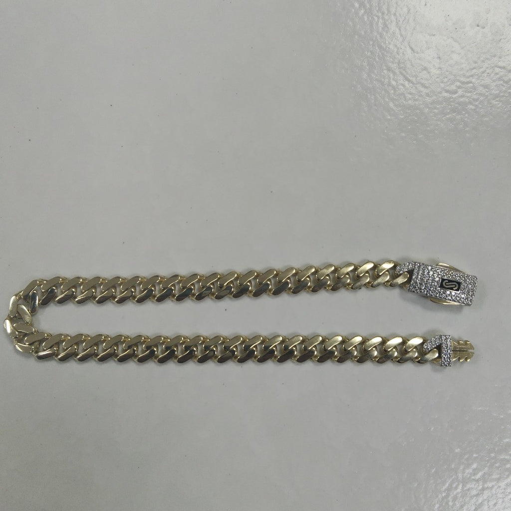 PULSERA CABALLERO MONACO ORO 10K 7.2 (NUEVO)