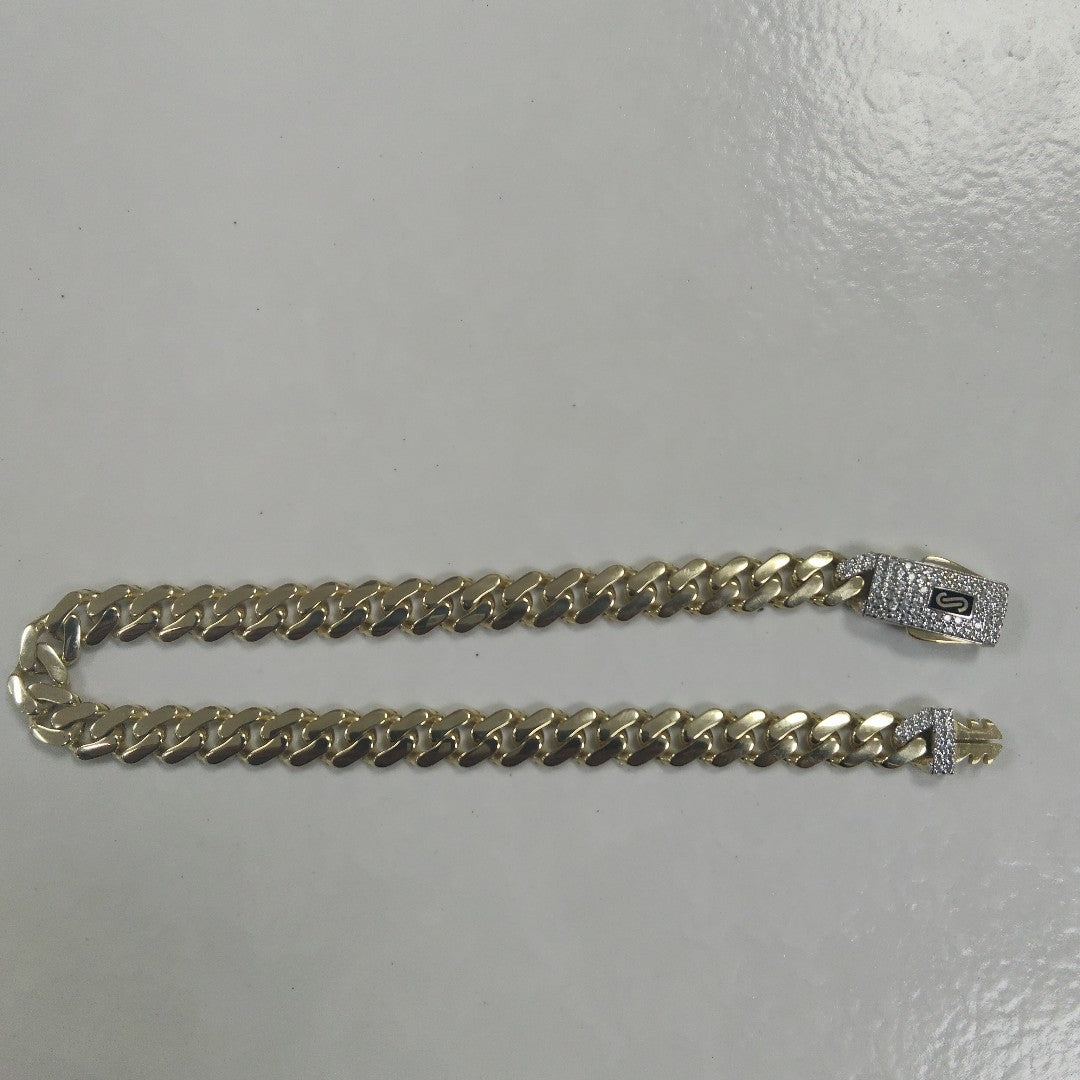 PULSERA CABALLERO MONACO ORO 10K 7.2 (NUEVO)