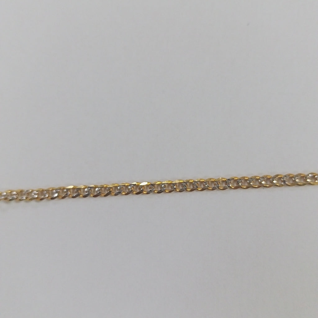PULSERAS BARBADA DIAMANTADA ORO 14K 18 CM 2.1 GR (NUEVO)