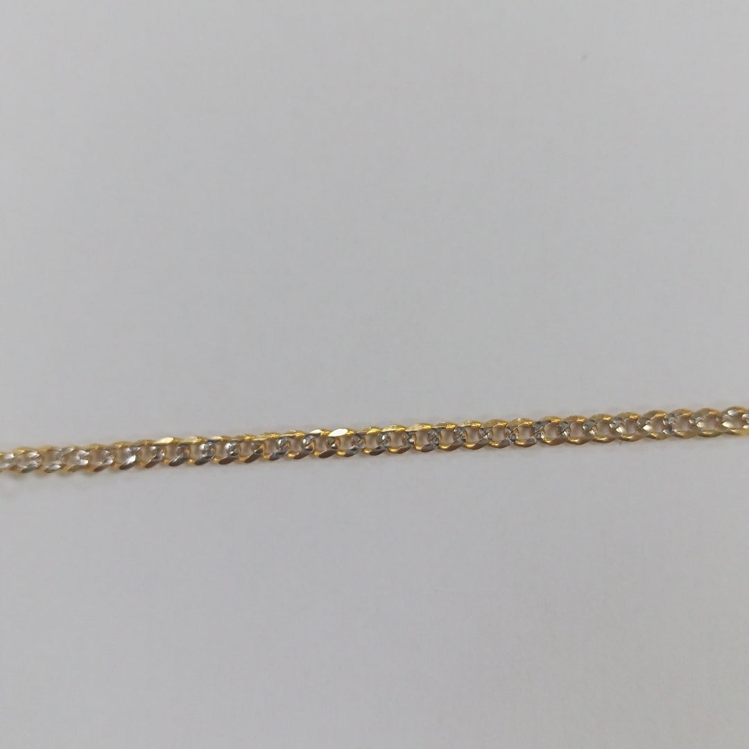 PULSERAS BARBADA DIAMANTADA ORO 14K 18 CM 2.1 GR (NUEVO)