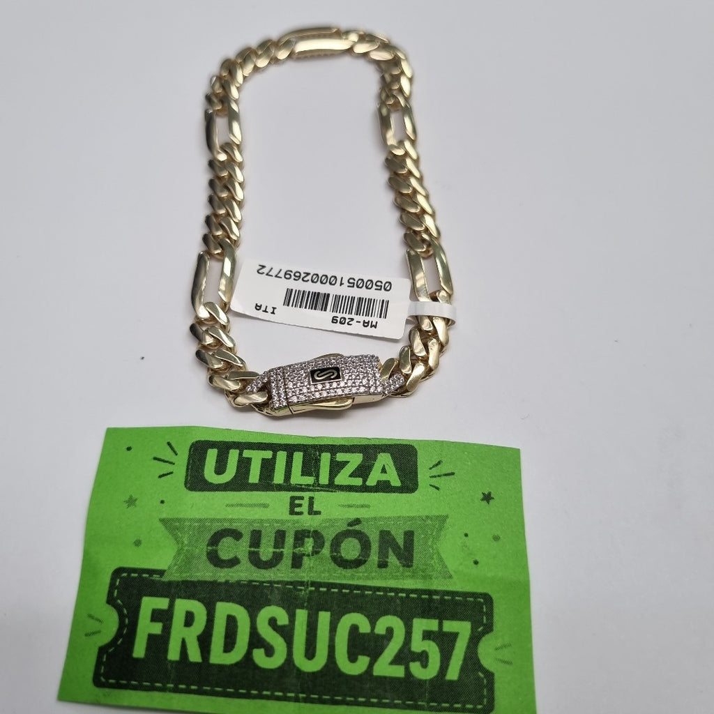 PULSERA CABALLERO MONACO ORO 10K 7.7 (NUEVO)