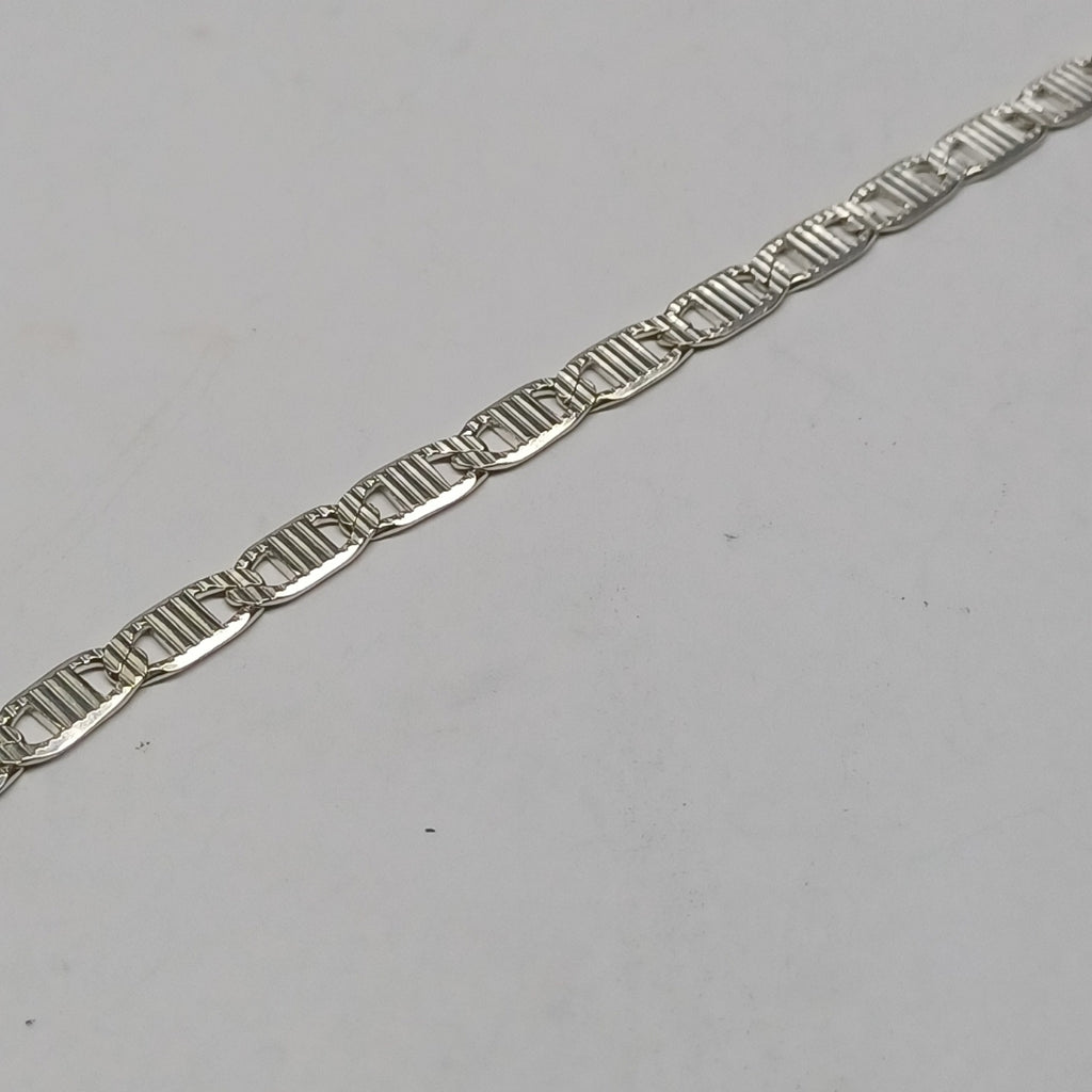 PULSERA TEJIDO ESPEJO PLATA .925 21 CM 8 GR (NUEVO)