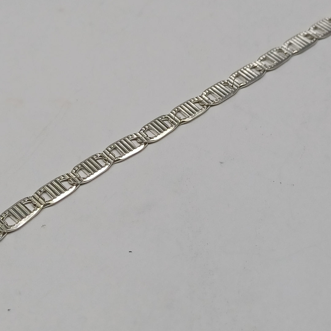 PULSERA TEJIDO ESPEJO PLATA .925 21 CM 8 GR (NUEVO)