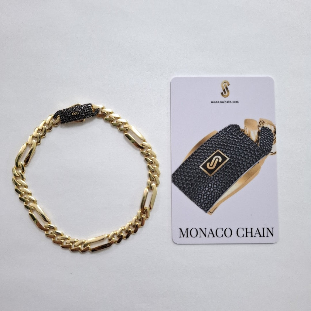 PULSERA CABALLERO MONACO ORO 10K 6.9 (NUEVO)