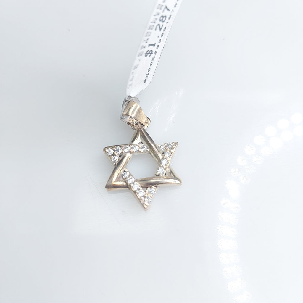 DIJE ESTRELLA DE DAVID C/CIRCONIAS PLATA .925 2.8 GR (NUEVO)