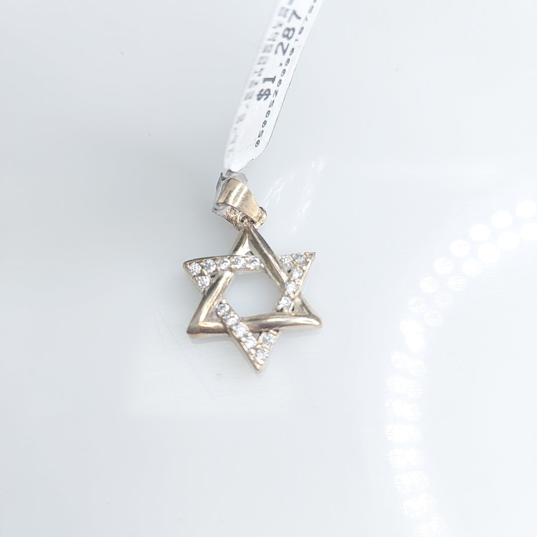 DIJE ESTRELLA DE DAVID C/CIRCONIAS PLATA .925 2.8 GR (NUEVO)