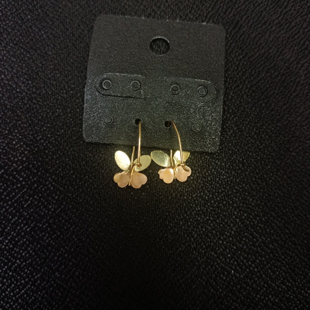 ARETES PAR ORO COMBINADO 14 K 1,20 GRMS (SEMINUEVO)