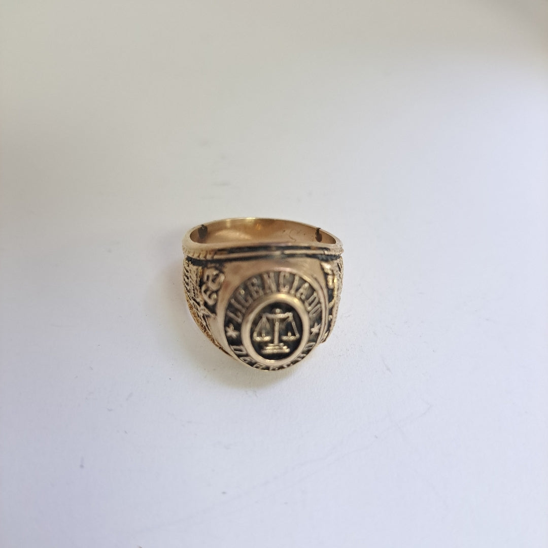 ANILLO DE GRADUACIÓN ORO 8 K 17.9 GRMS (SEMINUEVO)