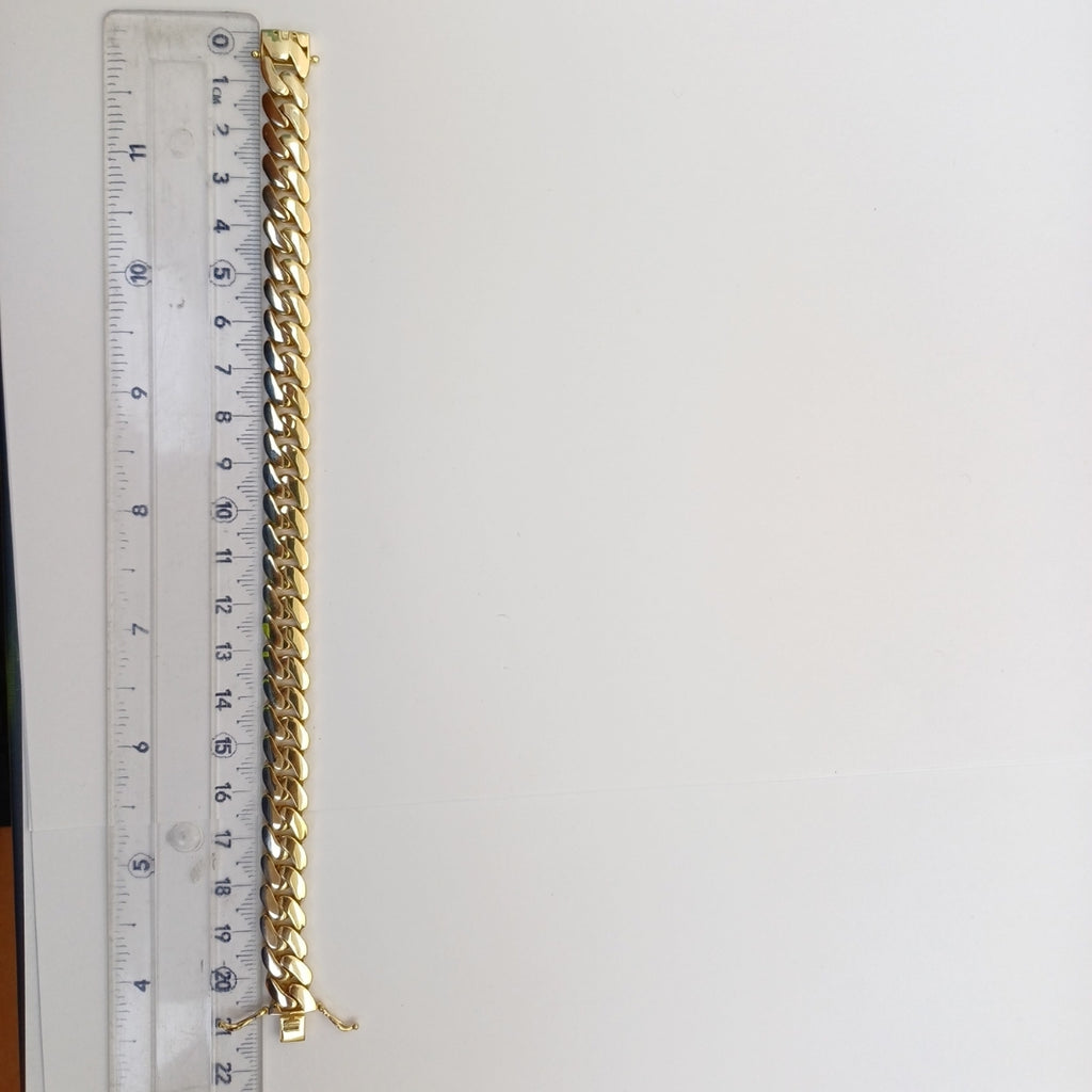 PULSERAS CABALLERO BARBADA AMARILLA ORO 10K 19.8 (NUEVO)