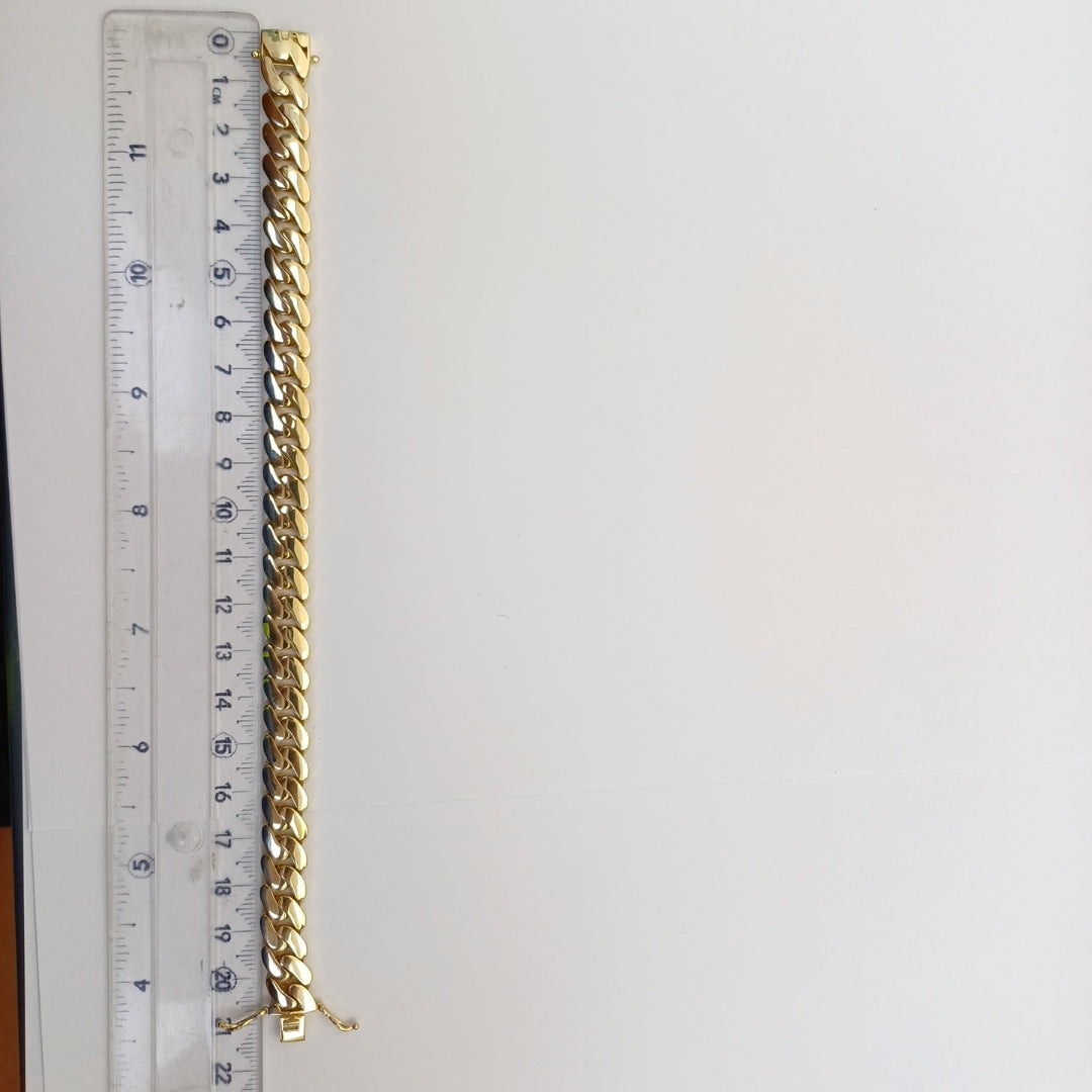 PULSERAS CABALLERO BARBADA AMARILLA ORO 10K 19.8 (NUEVO)
