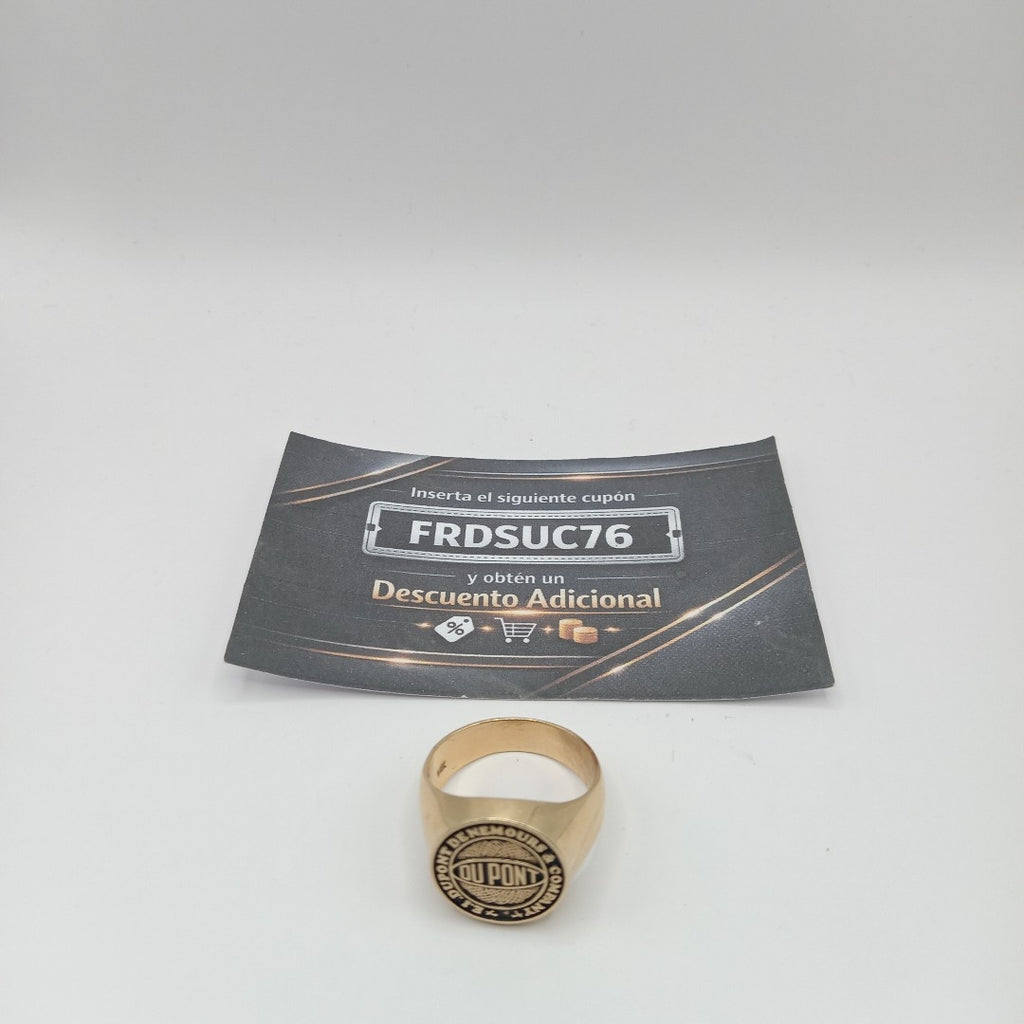 ANILLO CONMEMORATIVO ORO 14 K 9 GRMS (SEMINUEVO)